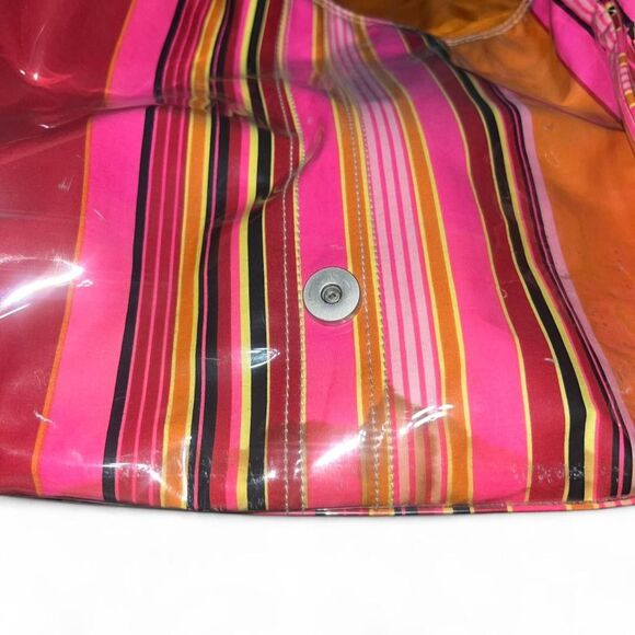 KD Y2K 2000 Pink and Orange Striped Vinyl Shoulder Bag - Picture 7 of 7